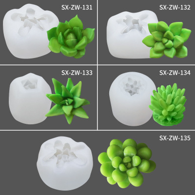 Succulent Plant Epoxy Silicone Mold DIY Creative Handmade Soap Epoxy Plaster Aromatherapy Candle Tool