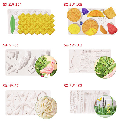 Pineapple Fondant Silicone Mold DIY Chocolate Cake Decoration Marine Series Plaster Decoration Abrasive Tools