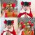 New Year Celebration Red Headdress Flower Children's Hair Accessories Baby Rubber Band Little Girl's Head Flower Girl's Hair Ring Hair Rope Hair Band