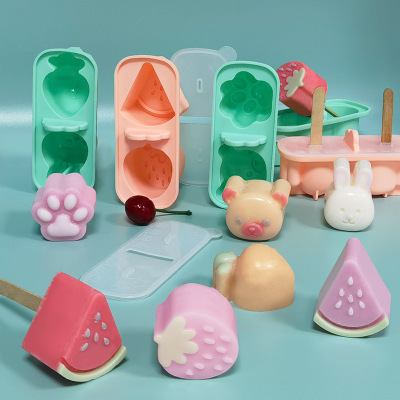 Baby Food Supplement Silicone Mold Baby Steamed Rice Cake Steamed Sponge Cake Biscuit High Temperature Resistant Cartoon Baking Tool