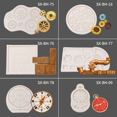 Clock Gear Fondant Silicone Mold Compass Mechanical Clock Accessories Mold Chocolate Decorative Mold