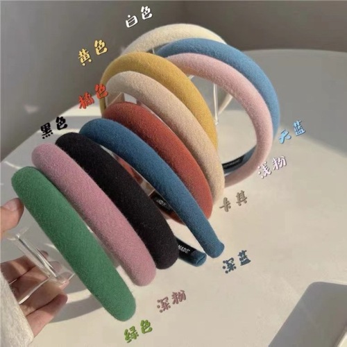 korean autumn and winter plush hairband color fine sponge headband skull top hair pressing hairpin wholesale japanese and korean hair accessories