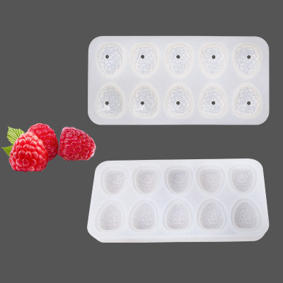 Raspberry Mousse Cake Silicone Mold Three-Dimensional Creativity 10-Piece Fruit Chocolate Pudding Grinding Tool