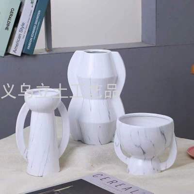 Gao Bo Decorated Home Household Daily Decoration European Marble Texture Ceramic Vase Decoration