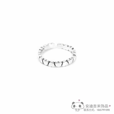 Retro Heart-Shaped Open Ring Korean Style Sweet Fresh Ring Ins All-Match Silver Ornament Wholesale Factory Direct Sales