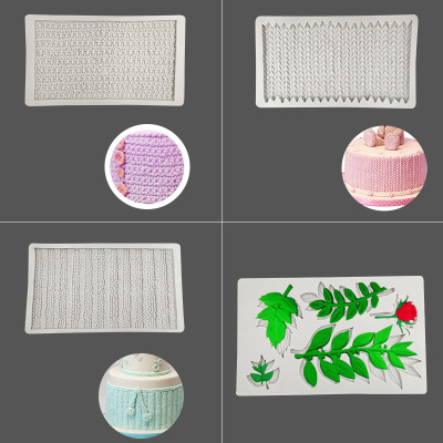 Sweaters Texture Fondant Silicone Mold DIY Cake Leaves Plaster Decoration Baking Mold