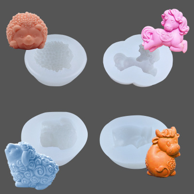 Zodiac Animal Cow and Sheep Silicone Mousse Cake Mold Baking Decoration Silicone Handmade Soap Mold