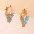 Meiyu Cross-Border Fashion Inverted Triangle Earrings Women's Diamond-Embedded Personalized Ear Clips Korean Dignified Show Ornament