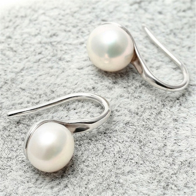 Korean Style Elegant Fresh Water Pearl Earrings Simple Personalized All-Match Electroplated Platinum Eardrop Earring Wholesale Direct Supply