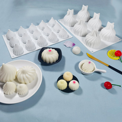 6-Piece 15-Piece Cyclone Steamed Stuffed Bun Mousse Cake Silicone Mold DIY Chocolate Ice Cream Jelly Mold
