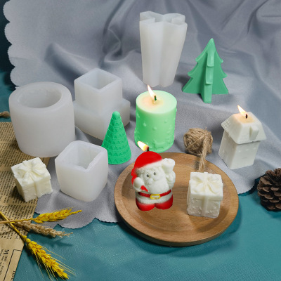Christmas Series Silicone Mold DIY Creative Aromatherapy Candle Handmade Soap Decoration Mold Factory Direct Sales