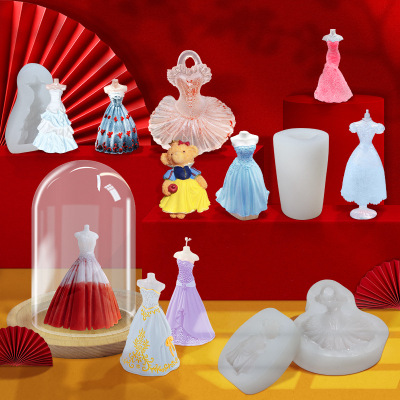Wedding Silicone Mold Aromatherapy Candle Mould DIY Simple Dress Mold Decoration Epoxy Abrasive Tools