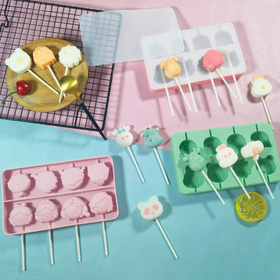 Cheese Sticks Children's Cartoon Lollipop Silicone Mold Homemade DIY Fondant Chocolate Mold with Lid