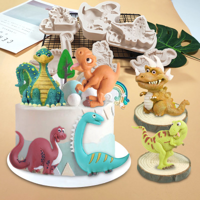 Easter Dinosaur Silicone Mold DIY Cartoon Animal Fondant Chocolate Cake Epoxy Grinding Tool