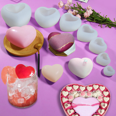 Valentine's Day Love Epoxy Mold Mousse Cake Chocolate Mold Aromatherapy Candle Grinding DIY Handmade Soap Mold