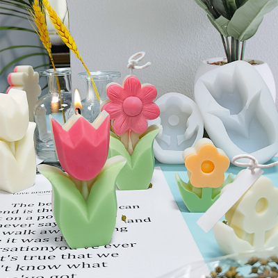 Little Flower Silicone Mold Aromatherapy Candle Creative Handmade Soap Plaster Decoration Mold Factory Direct Sales
