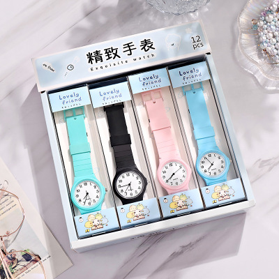 New Simple Student Watch Quartz Watch Boy Girl Candy Color Stationery Gift Watch in Stock Wholesale