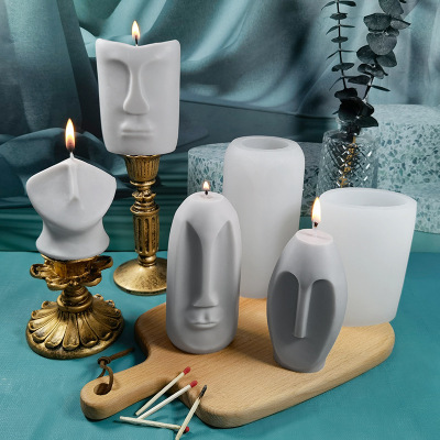 Human Face Shape Candle Silicone Mold DIY Abstract Aromatherapy Candle Creative Handmade Soap Plaster Decoration