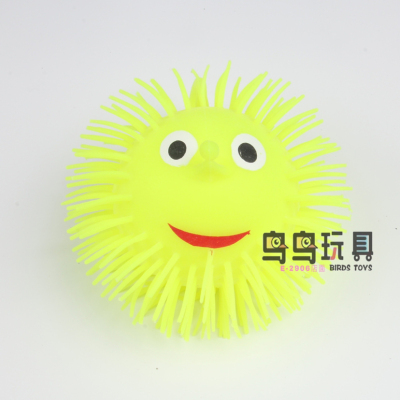 Children's Luminous Hairy Ball Toy Office Stress Relief Compressable Musical Toy Stall Night Market Inflatable Toy