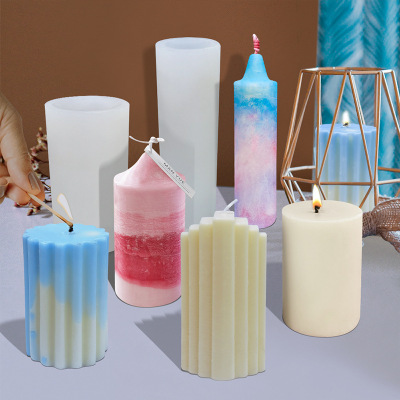 New Cylindrical Silicone Mold DIY Homemade Aromatherapy Candle Fragrant Stone Handmade Soap Plaster Abrasive Tool