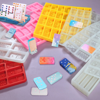 Domino Resin Mold Domino Silicone Mold Mirror Epoxy Nine Domino DIY Fondant Cake Decoration