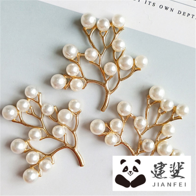 Popular Pearl Leaf Pendant Alloy Accessories DIY Handmade Hair Accessories Pendant Treasure Box Mobile Ornament Material