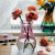 Creative Glass Vase Transparent Color Hydroponic Rich Bamboo Lily Rose Vertical Edge Vase Living Room Flower Arrangement Decoration H