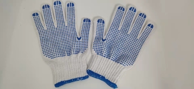 Bleached Cotton Point Bead Gloves Working Labor Protection Construction Site Gloves