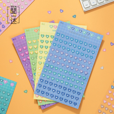 Eat Rainbow Series Hand-Painted Minimalist Basic Love Notebook DIY Decorative Sticker 2 Pieces into 8