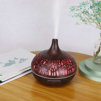 Forest Wood Grain Aromatherapy Humidifier Home Office 400ml Hollow Aromatherapy Machine Colorful Humidifier
