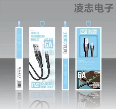 Mobile Phone USB Cable for Android Apple Huawei Braided Charging Cable 5A Fast Charge Line