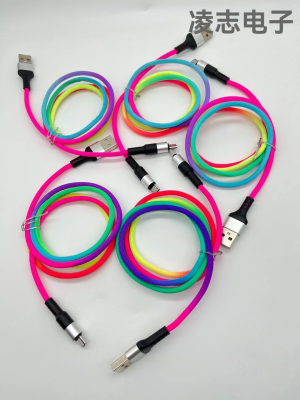 USB Rainbow Data Cable Android Apple Huawei 5A Super Fast Charge Data Cable