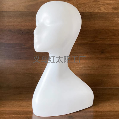 Model Head Mannequin Head Wig Mannequin Head Hat Display Rack Scarf Bracket Props PE Blow Molding Hollow Long Neck Abstract Head