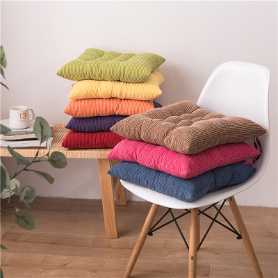 Factory Direct Sales Wholesale Corduroy Thickening Chair Seat Cushions Office Classroom Student Chair Breathable Soft Cushion