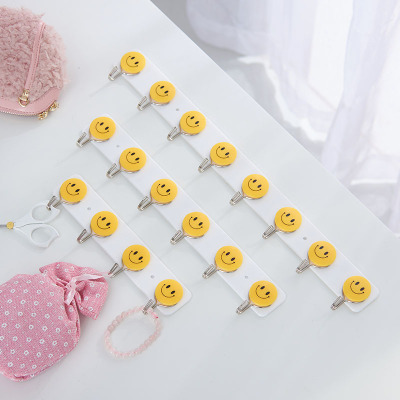 For a Long Time, 4, 6, 8 Smiling Faces Row Hook Clothes Hook Coat Hook Clothes Kitchen and Bathroom Towel Toilet Hook