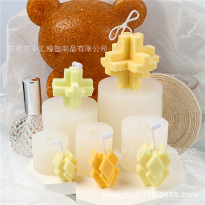 New Liquid Silicone Geometric Shape Candle Mold Magic Ball Cube Polygon Rectangle Candle Mold Factory in Stock
