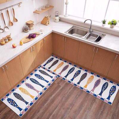 Kitchen Floor Mat Cute Cartoon Absorbent Oil-Absorbing Carpet Strip Oil-Proof Mat Household Stain-Resistant Kitchen Carpet Full Shop