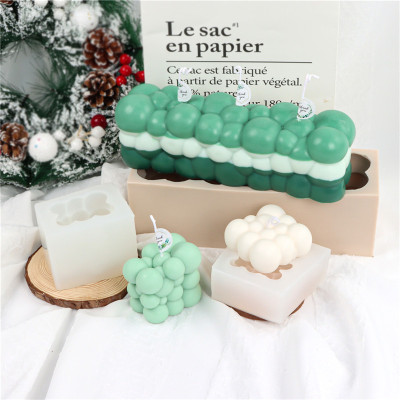 Nordic Style Cube Candle Mold Long Bubble Ball Aromatherapy Mold DIY Soap Mold Mousse Cake Mold Factory in Stock