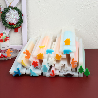 New Christmas Silicone Mousse Tube Mold Elk Polar Bear Penguin Snowflake Sandwich Soap Mold Cake Mold in Stock