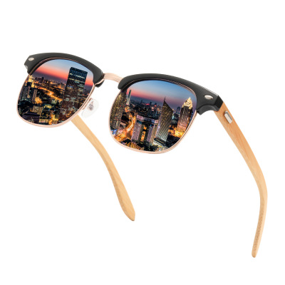 2021 New Fashion Bamboo Sunglasses Men 'S UV-Proof Sunglasses Ins European And American Wooden Sunglasses Women