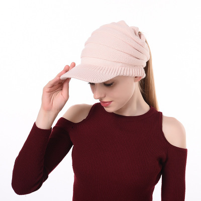 Manufacturer Spot The New Style Ponytail Warm Hat Travel All
