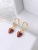 Meiyu Japanese, Korean, European and American Cross-Border Sold Jewelry Fresh Simple Graceful Fruit Strawberry Painting Oil Earrings Female Glossy Ear Clip