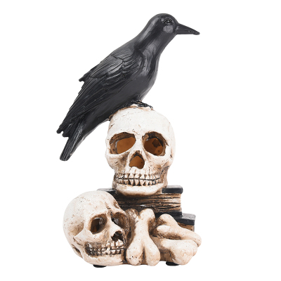 2021 New Retro Skull Poe's Raven Ghost Festival Resin Crafts