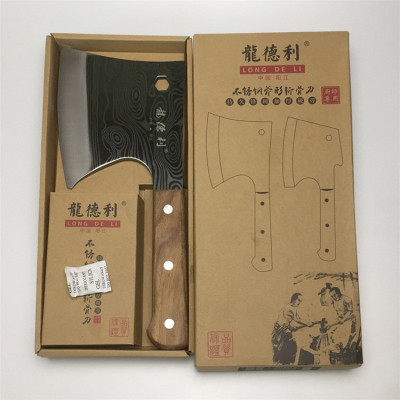 Axe Laser Pattern Bone Cutting Knife Chopping Big Bones Kitchen Knife Thickened Chopping Bone Axe Hotel Chef Slaughter Commercial Knife