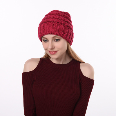 Factory Direct Supply Adult Reverse Knitted Hat Outdoor Travel Sleeve Cap Fashion Sleeve Cap Warm Knitted Hat Knitted Hat