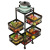 360-Degree Rotary Vegetable Basket Storage Rack Kitchen Floor Multi-Layer Household Fruit and Vegetables Storage Rack