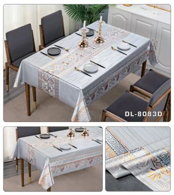 Light Luxury Tablecloth Waterproof Oil-Proof Disposable PVC European and American Hotel Tablecloth Party Light Luxury Tablecloth
