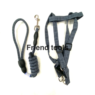 Pet Chain Plaid Cotton round Rope Chest Back Hand Holding Rope