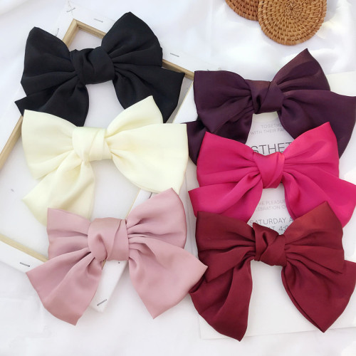 Korean Internet Celebrity Big Bow Hairpin Spring Clip Hair Accessories Clip Hair Clip Back Headwear Girl Hair Rope Japanese