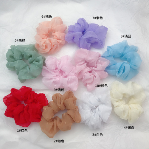 new ins small fresh hair ring sweet forest series mesh hair rope large intestine ring french hair rope girl hair accessories